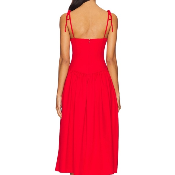 Theresa Midi Corset Dress in Red - Picture 4 of 4